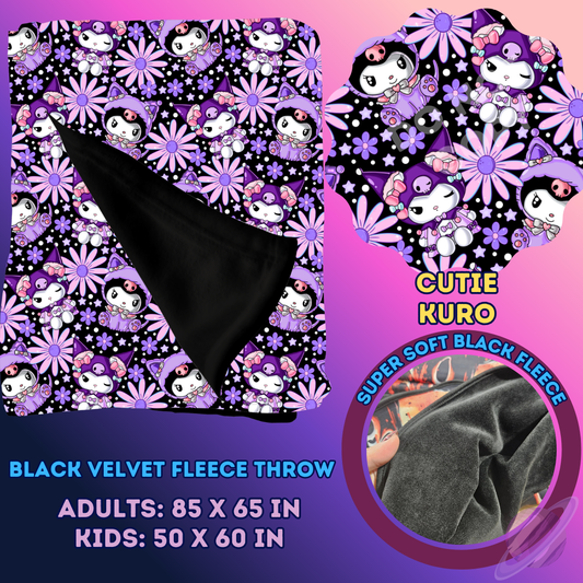 CUTIE KURO- SOFT BLACK FLEECE THROW 13-PREORDER CLOSING 1/14