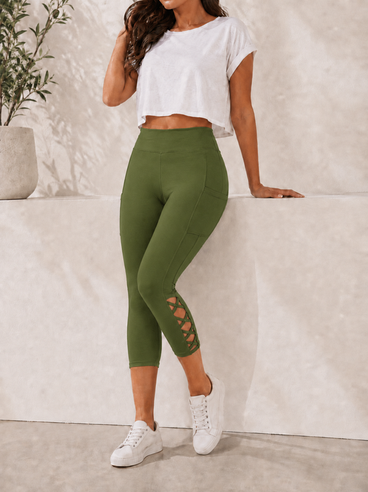 CRISS CROS RUN- OLIVE GREEN