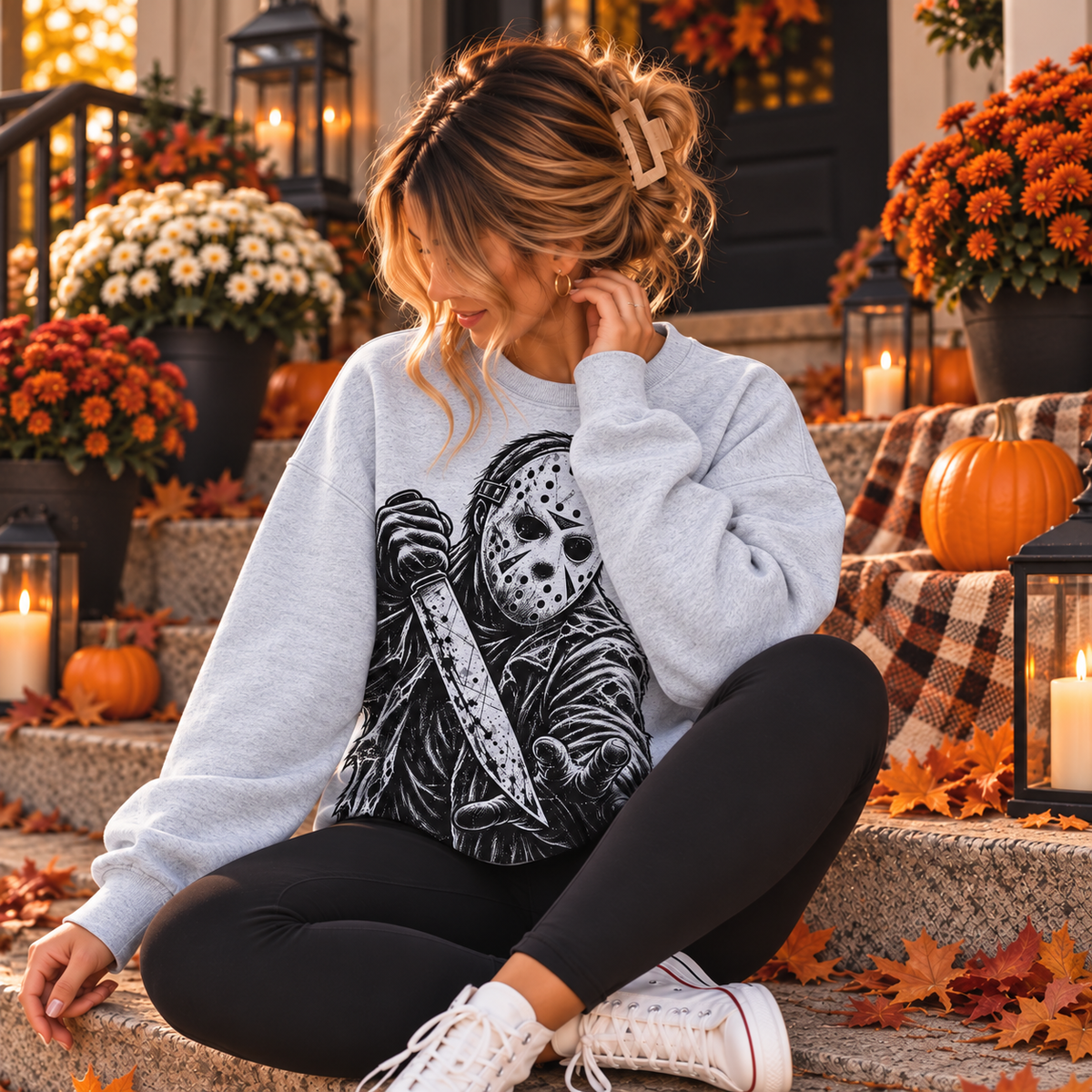 CRYSTAL BIG BACK DOUBLE SIDED SWEATSHIRT