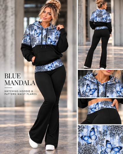 BLUE MANDALA-PATTERN BLOCK HOODIE-PREORDER CLOSING 10/9
