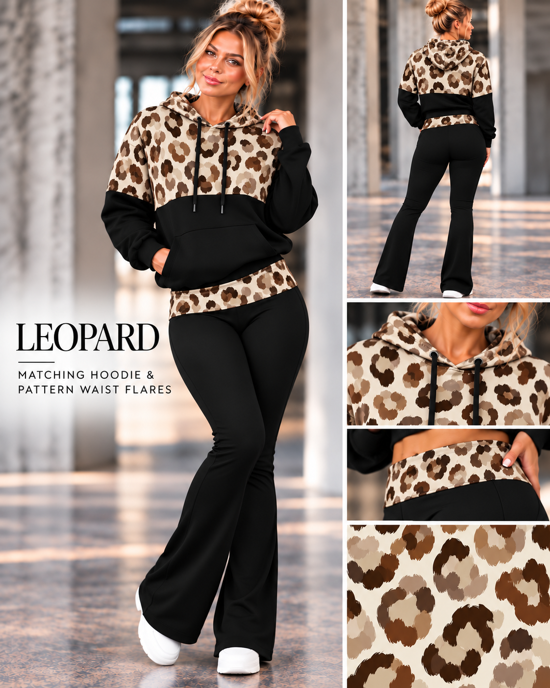 LEOPARD-PATTERN BLOCK HOODIE-PREORDER CLOSING 10/9