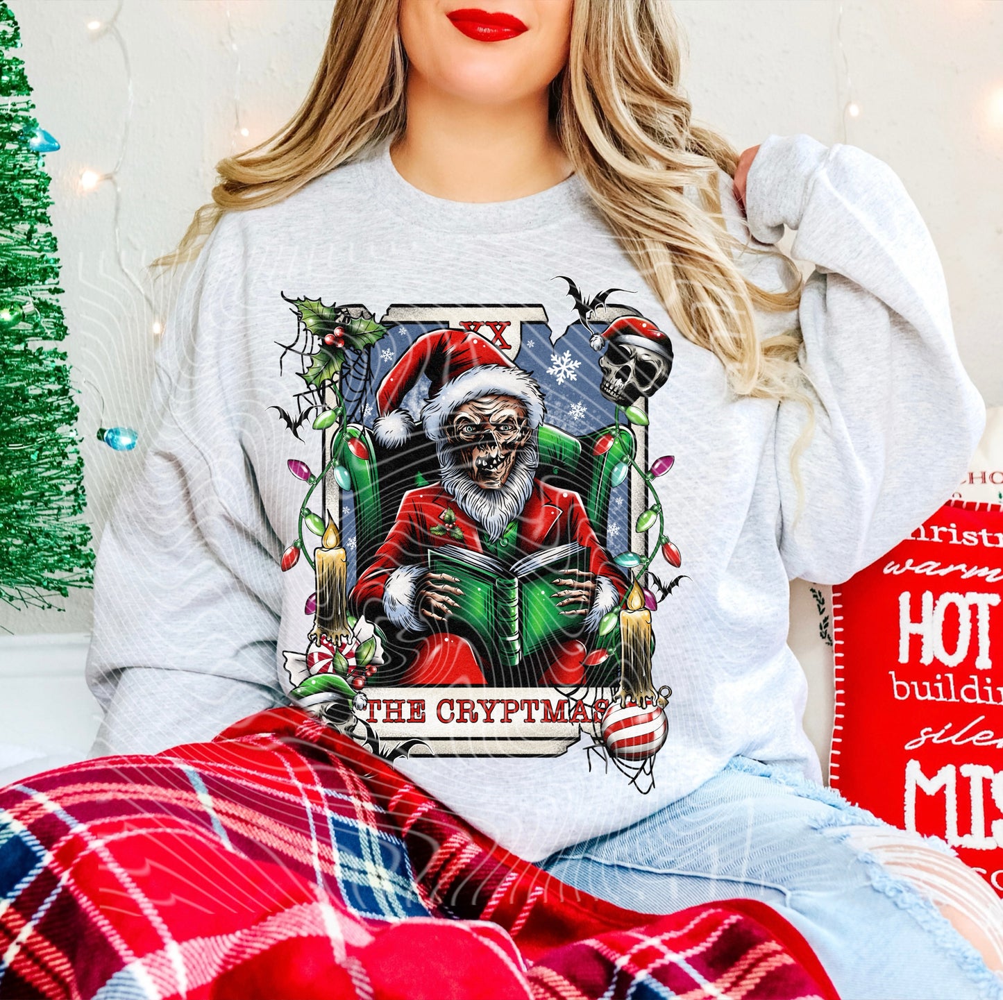 THE CRYPTMAS - CREWNECK SWEATSHIRT W/ SLEEVE PRINT