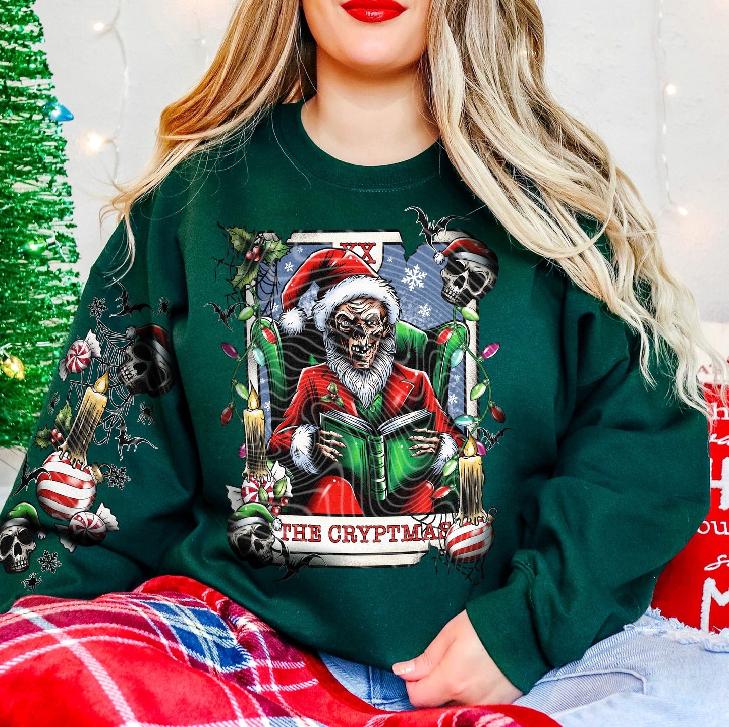 THE CRYPTMAS - CREWNECK SWEATSHIRT W/ SLEEVE PRINT