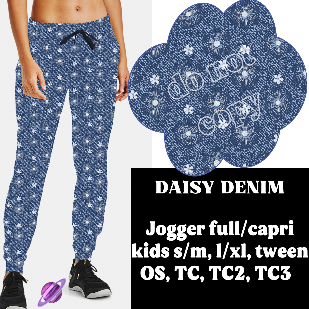 DAISEY DENIM- - DENIM PATTERN RUN - JOGGER/CAPRI