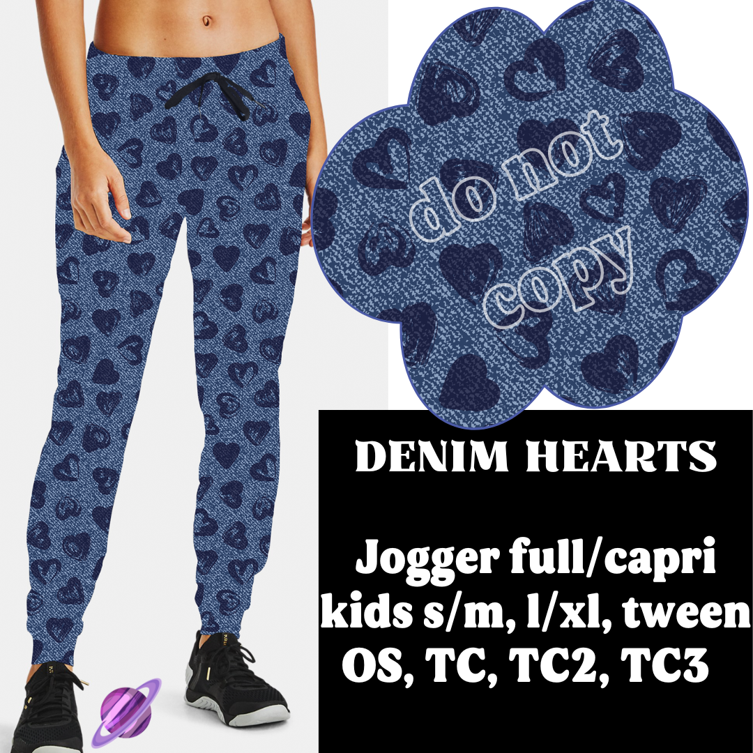 DENIM HEARTS- DENIM PATTERN RUN - JOGGER/CAPRI