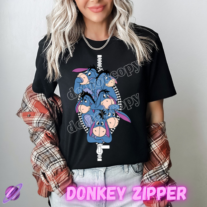 ZIPPER RUN-DONKEY ZIPPER-UNISEX TEE ADULTS/KIDS