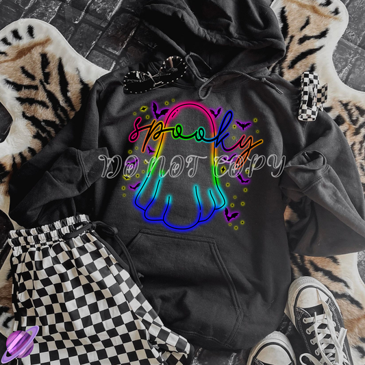 SPOOKY NEON GHOST - HOODIE