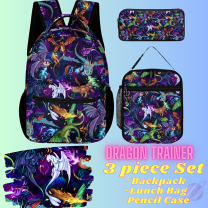 DRAGON TRAINER-3 PIECE BACKPACK SET-PREORDER CLOSING 7/3