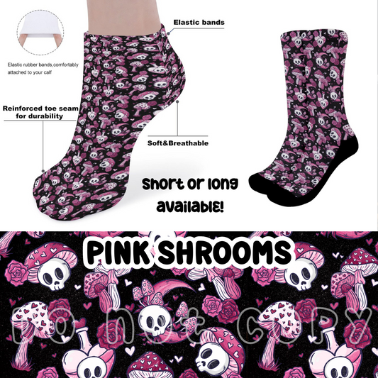 PINK SHROOMS - CUSTOM PRINTED SOCKS ROUND 2