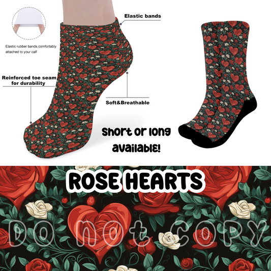 ROSE HEARTS - CUSTOM PRINTED SOCKS ROUND 2