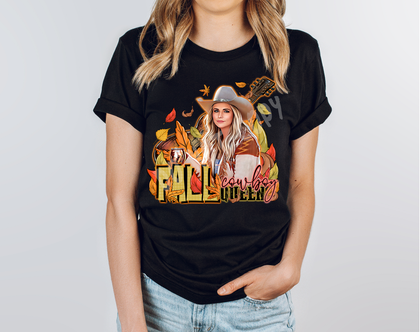 COUNTRY FALL RUN- FALL COWBOY QUEEN-UNISEX TEE ADULTS/KIDS