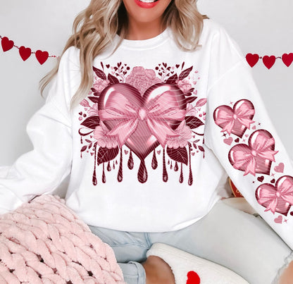 BLEEDING HEARTS SWEATSHIRT W/ SLEEVE PRINT