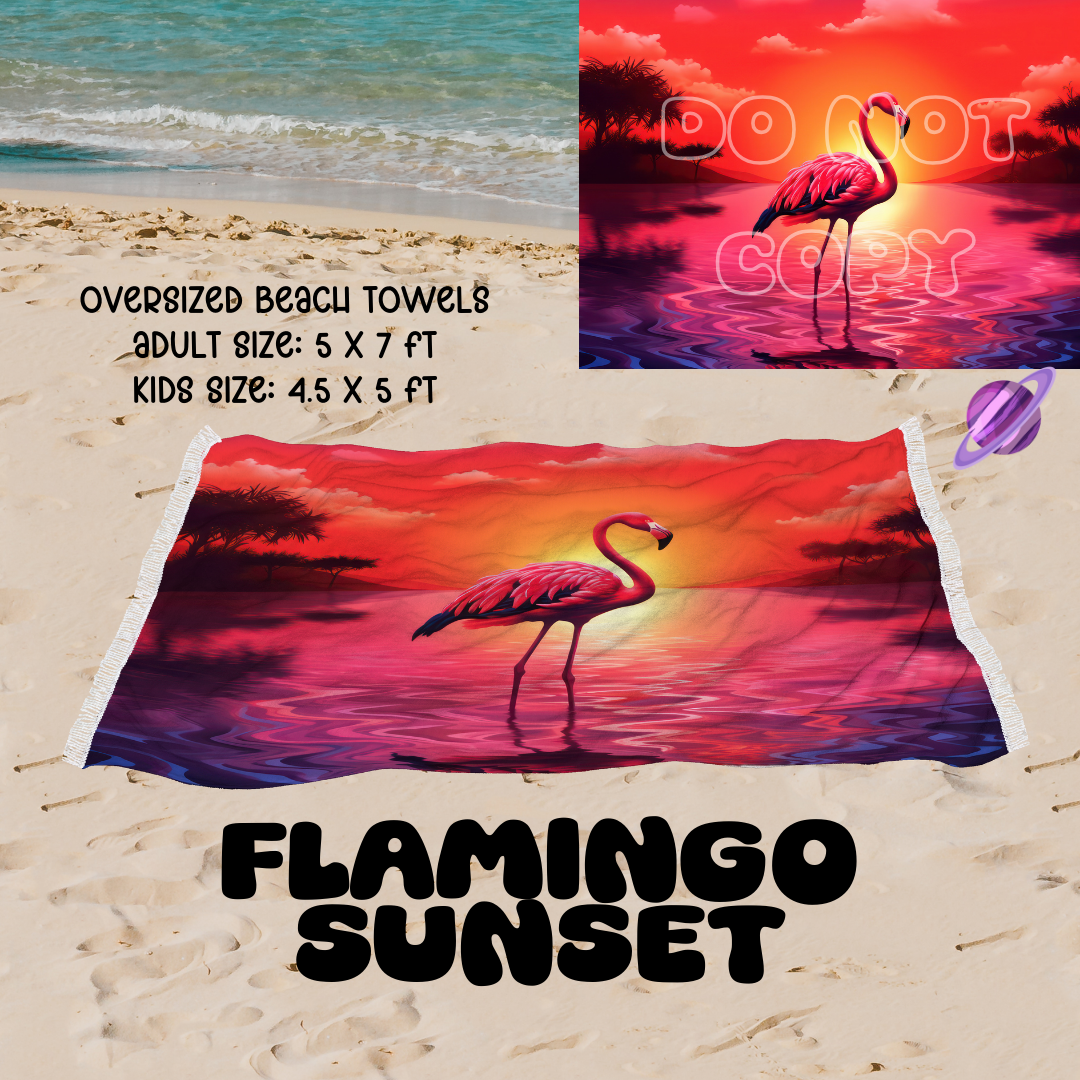 FLAMINGO -OVERSIZED BEACH TOWEL