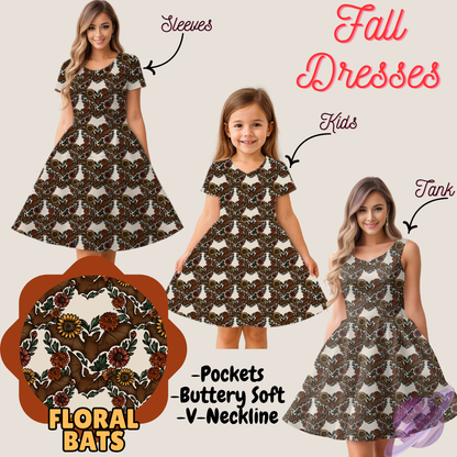 FLORAL BATS- FALL DRESS PREORDER- CLOSING 9/12