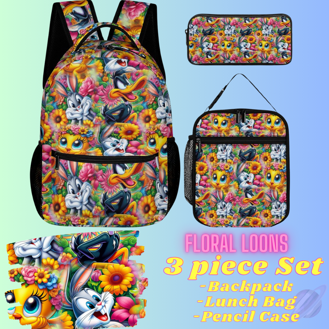 FLORAL LOONS-3 PIECE BACKPACK SET-PREORDER CLOSING 7/3