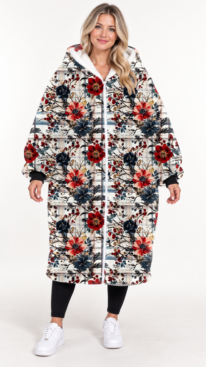 FLORAL PLAID-HOODIE BLANKET PREORDER-CLOSING 9/20