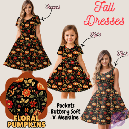 FLORAL PUMPKINS- FALL DRESS PREORDER- CLOSING 9/12