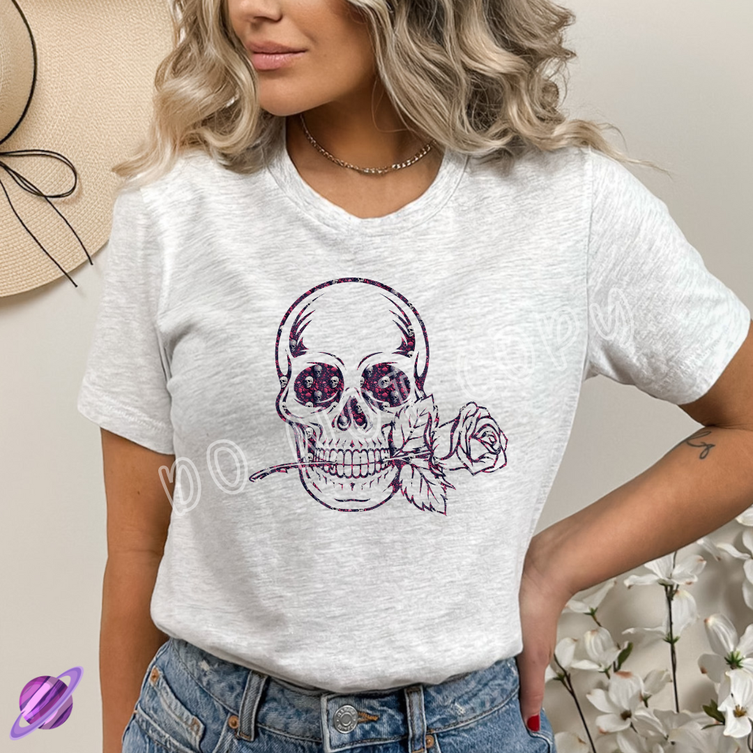 FLORAL SKULL - VALENTINE RUN 1-UNISEX TEE