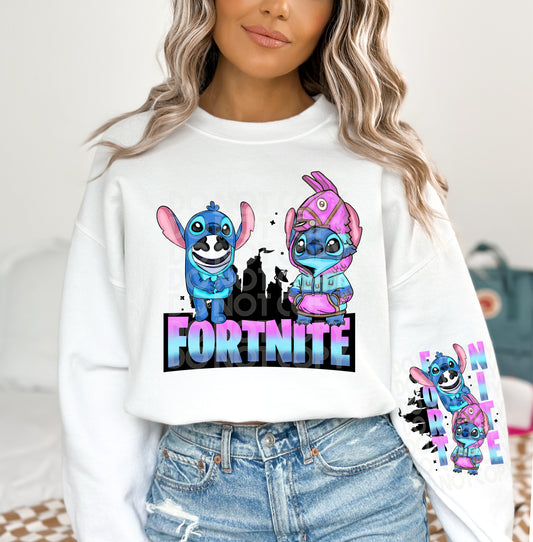 GAMER - ALIEN COSPLAY RUN - CREWNECK SWEATSHIRT  W/ SLEEVE PRINT