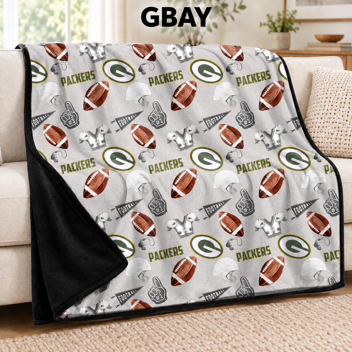 GBAY-FOOTBALL SOFT BLACK THROW-PREORDER CLOSING 9/30