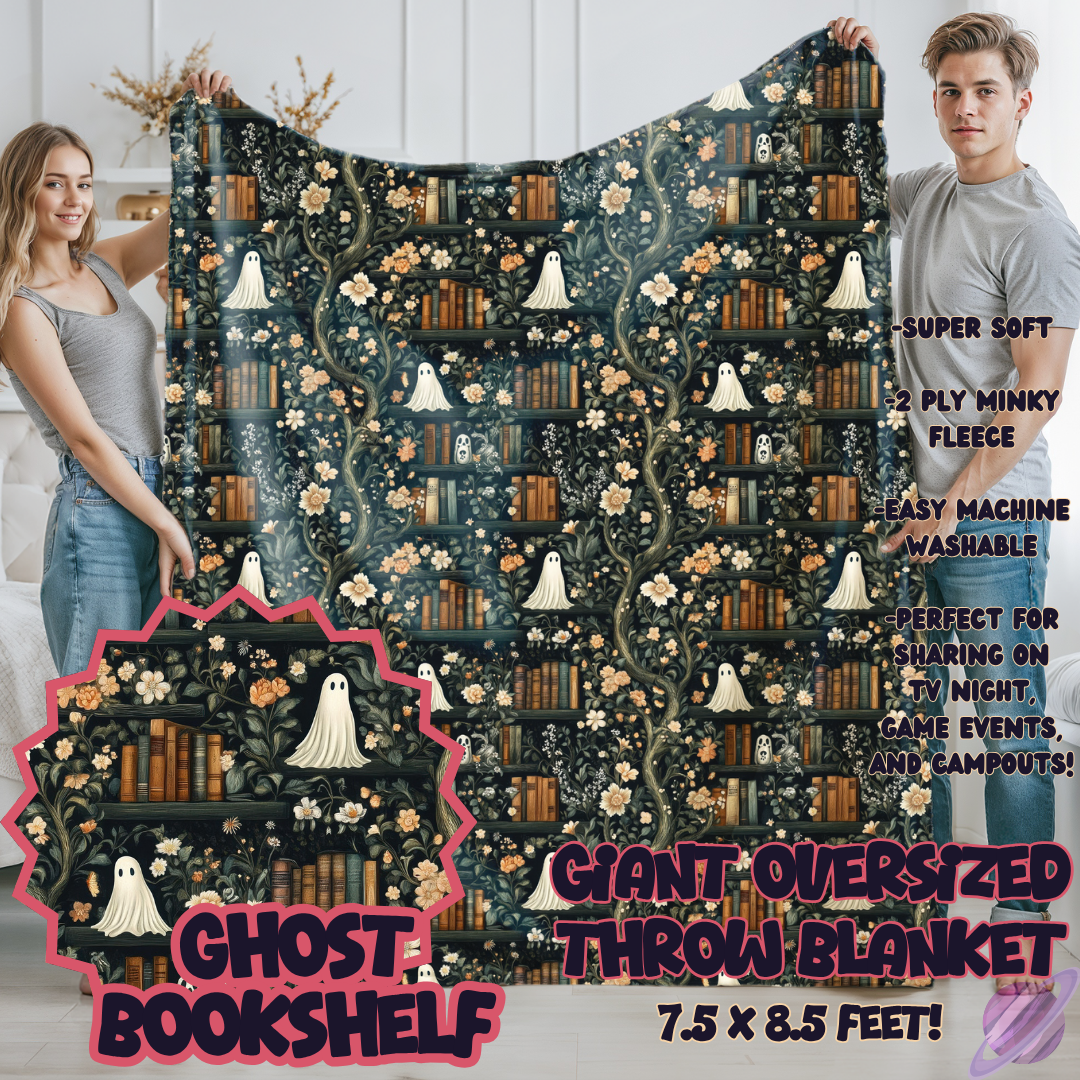 GHOST BOOKSHELF- OVERSIZED THROW BLANKET