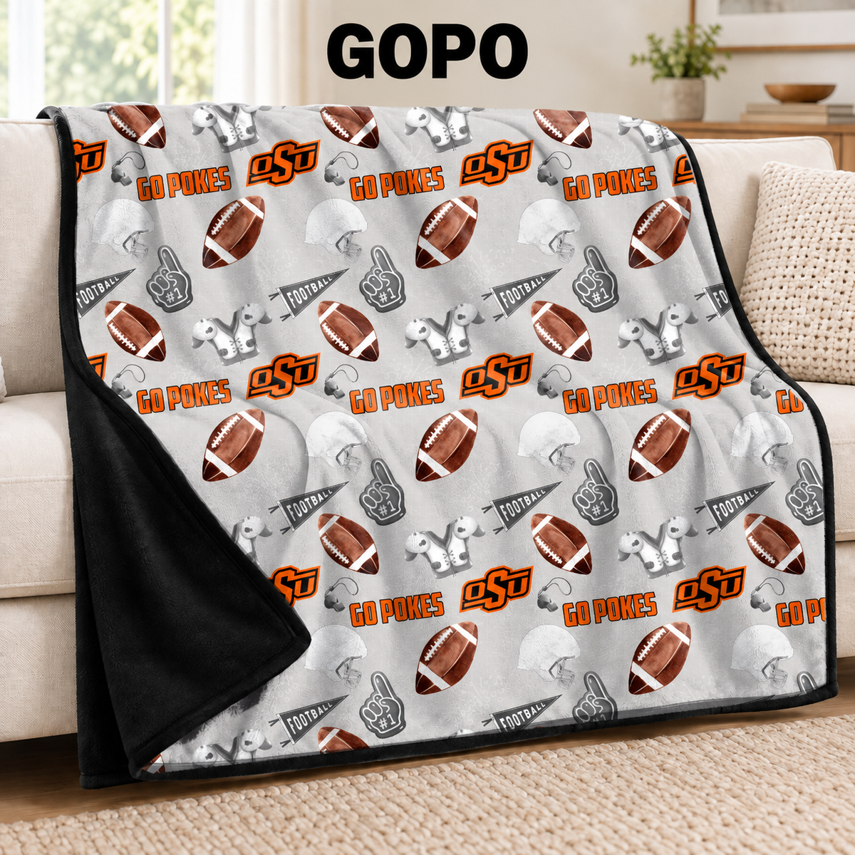 GOPO-FOOTBALL SOFT BLACK THROW-PREORDER CLOSING 9/30