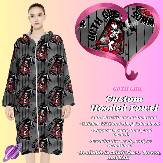 GOTH GIRL- HOODED TOWEL- PREORDER CLOSING 4/27