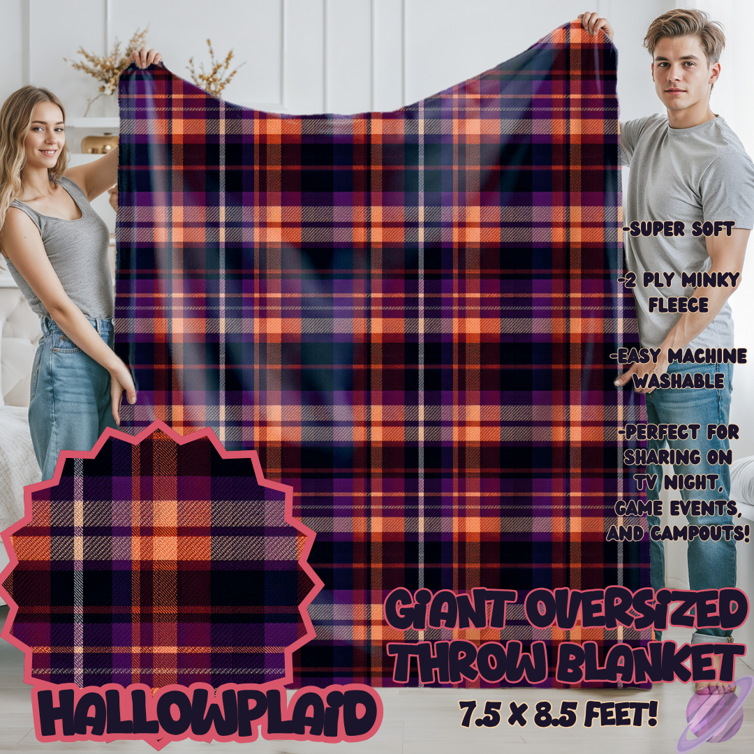 HALLOW PLAID- OVERSIZED THROW BLANKET