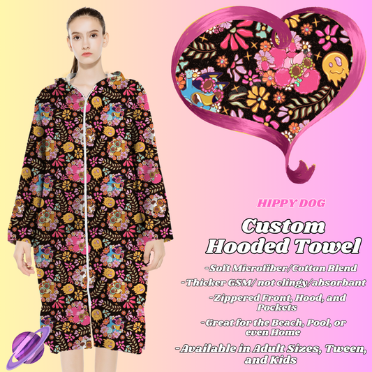 HIPPY DOG- HOODED TOWEL- PREORDER CLOSING 4/27