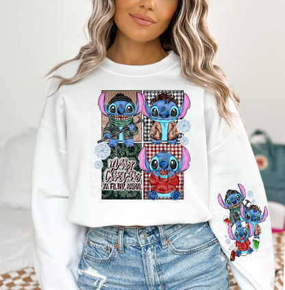 HOME PRANK - ALIEN COSPLAY RUN - CREWNECK SWEATSHIRT  W/ SLEEVE PRINT