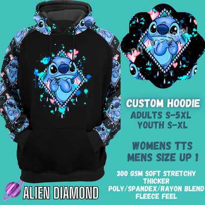 ALIEN DIAMOND - CUSTOM DESIGNED HOODIE RUN PREORDER CLOSING 9/27