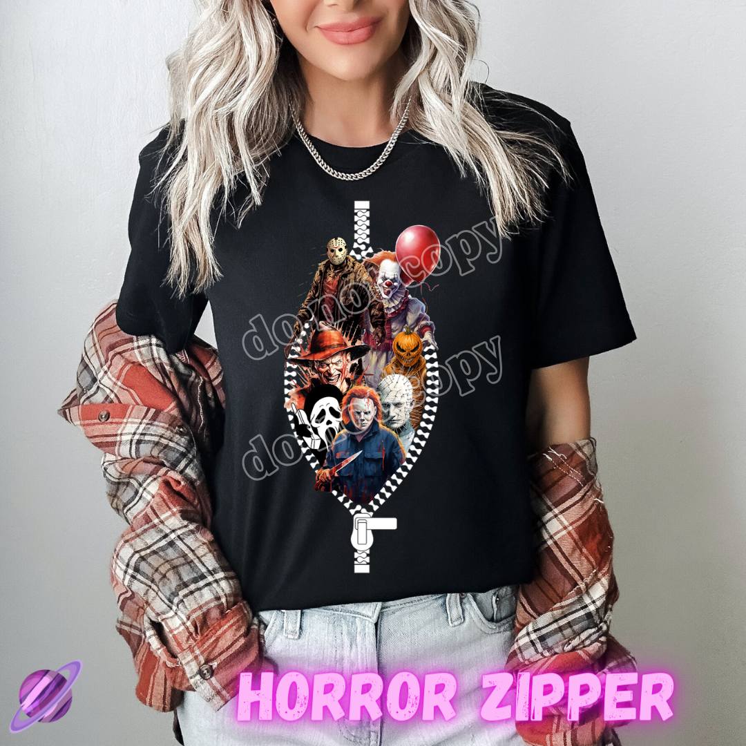 ZIPPER RUN-HORROR ZIPPER-UNISEX TEE ADULTS/KIDS PREORDER CLOSING 1/29 ETA APRIL