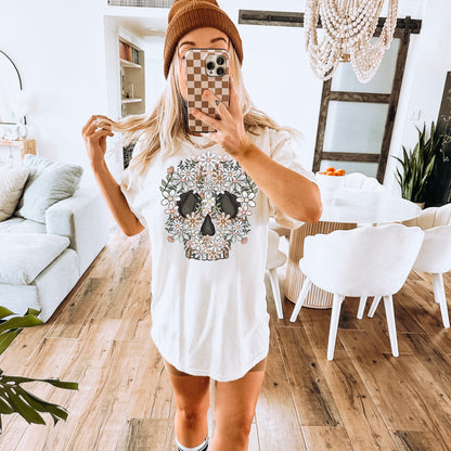 FLORAL SKULL TEE