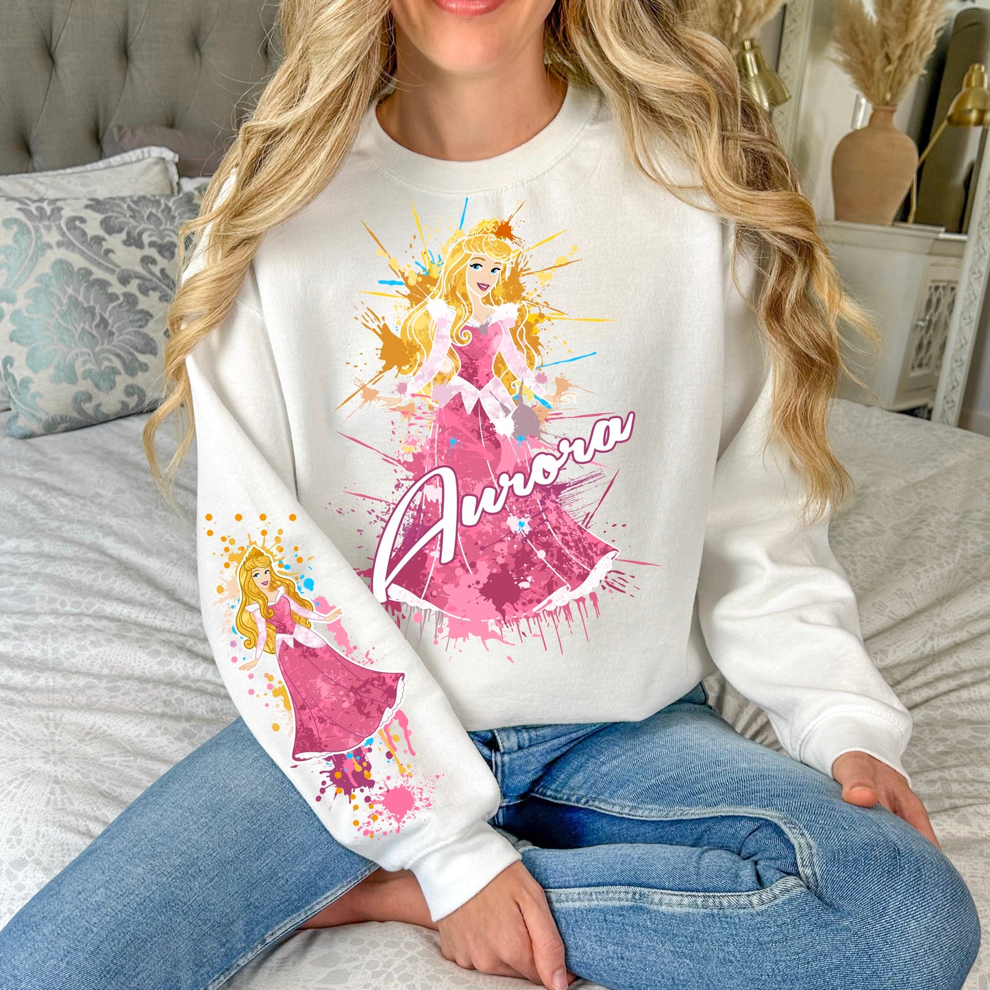 SLEEP SPLATTER SWEATSHIRT W/ SLEEVE PRINT