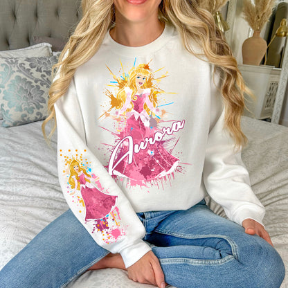 SLEEP SPLATTER SWEATSHIRT W/ SLEEVE PRINT