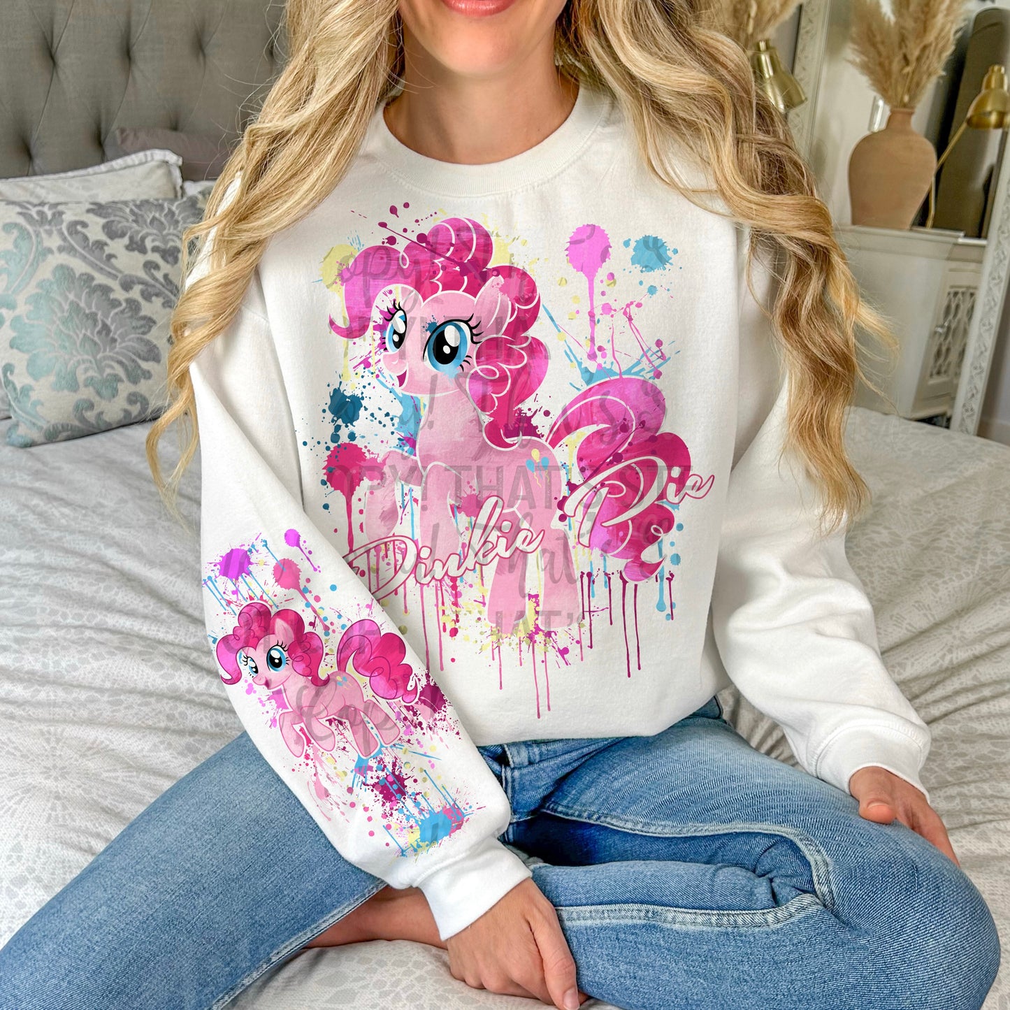 PONY SPLATTER SWEATSHIRT W/ SLEEVE PRINT