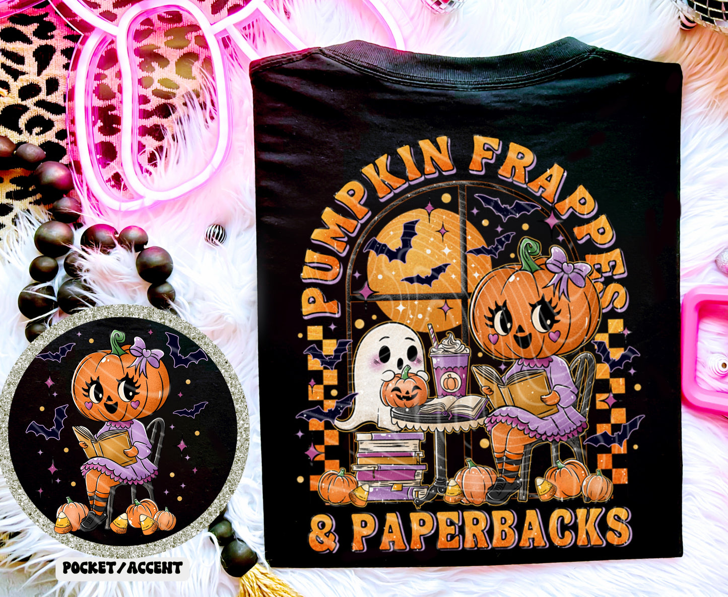 FRAPPES AND PAPERBACKS Pocket Print Tee