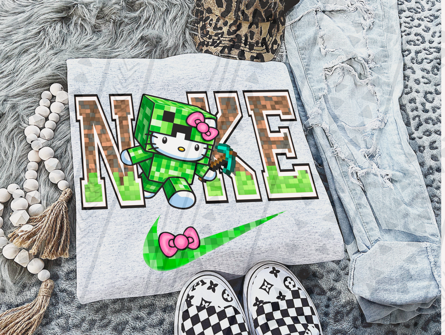 BLOCK KITTY SWOOSH TEE