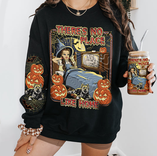 NO PLACE LIKE HOME- CREWNECK SWEATSHIRT  W/ SLEEVE PRINT