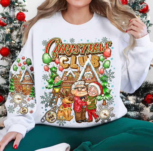 CHRISTMAS CLUB SWEATSHIRT W/ SLEEVE PRINT