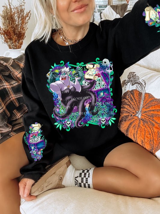 URS SEA WITCH- CREWNECK SWEATSHIRT  W/ SLEEVE PRINT