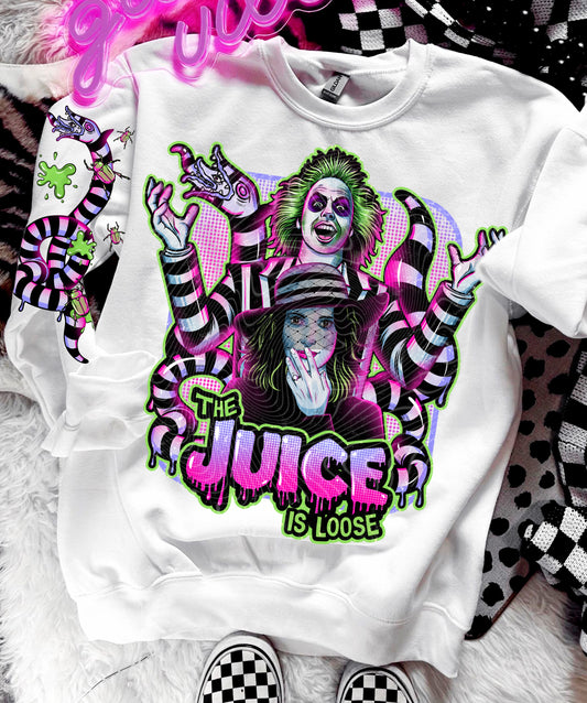 JUICE- FRONT & SLEEVE DESIGN CREWNECK SWEATSHIRT