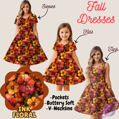 INK FLORAL- FALL DRESS PREORDER- CLOSING 9/12