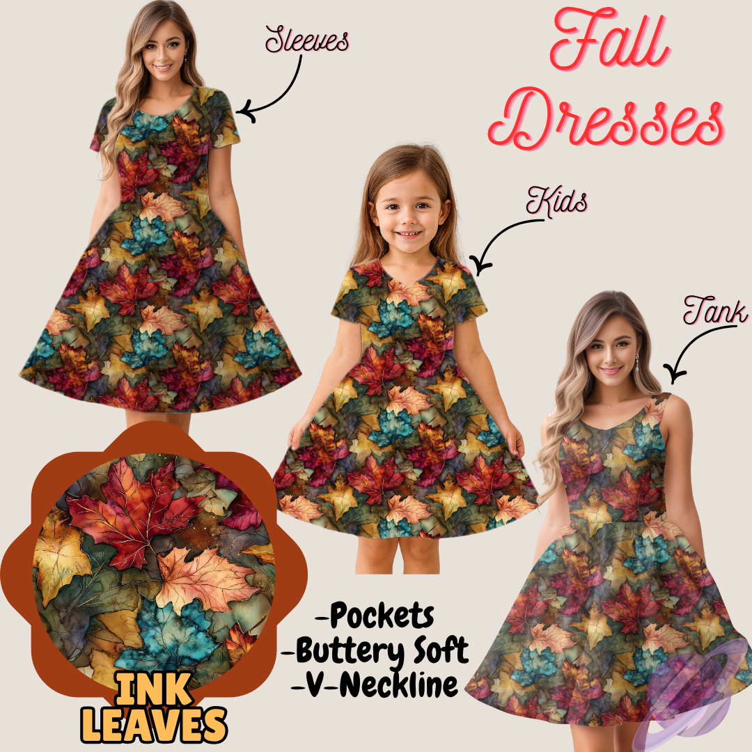 INK LEAVES- FALL DRESS PREORDER- CLOSING 9/12