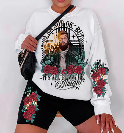 I AM NOT OKAY FRONT & SLEEVE DESIGN SWEATSHIRT