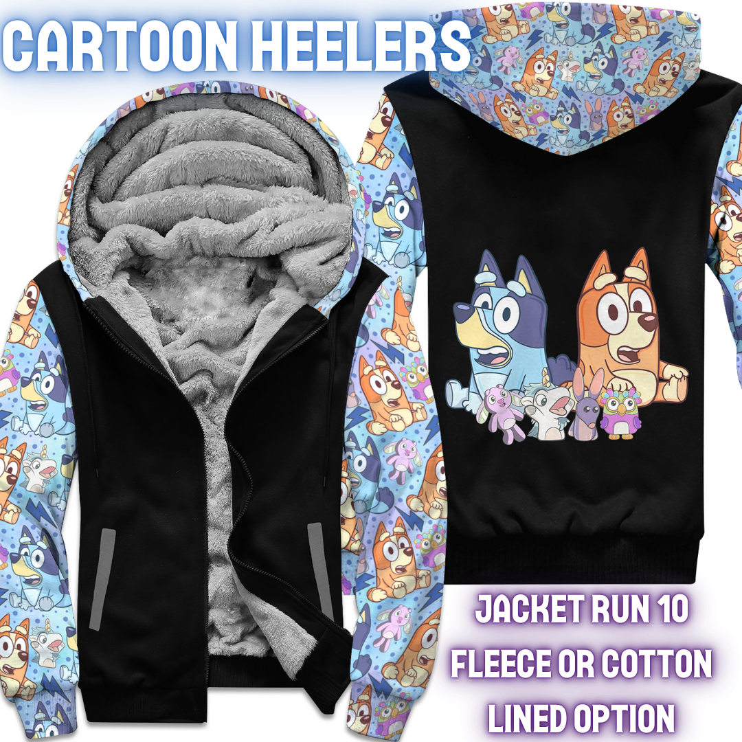 CARTOON HEELERS - FLEECE/COTTON LINED JACKETS RUN 10 PREORDER CLOSING 10/26