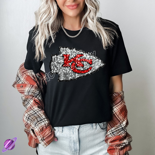 KAN SEQUIN FB UNISEX TEE ADULTS/KIDS