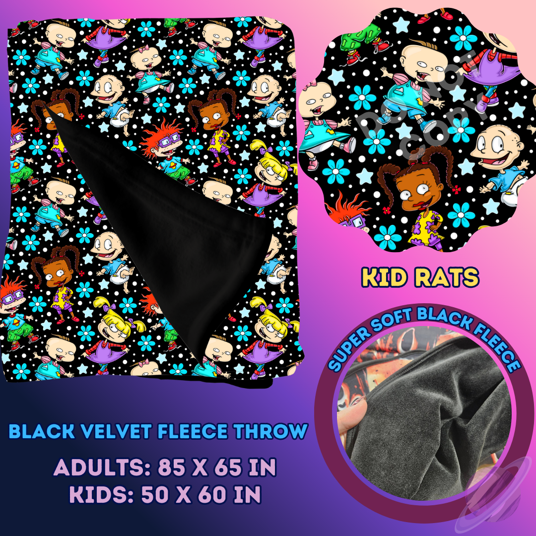 KID RATS- SOFT BLACK FLEECE THROW 13-PREORDER CLOSING 1/14
