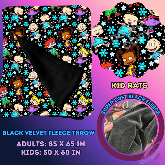 KID RATS- SOFT BLACK FLEECE THROW 13-PREORDER CLOSING 1/14