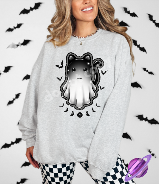 GHOST KITTY - B97 - CREW NECK SWEATSHIRT